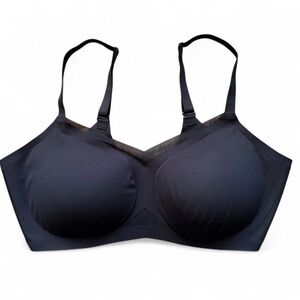 Honeylove Bra Black Wireless Lightly Padded Mesh Crossover Size XL 38 D/DD